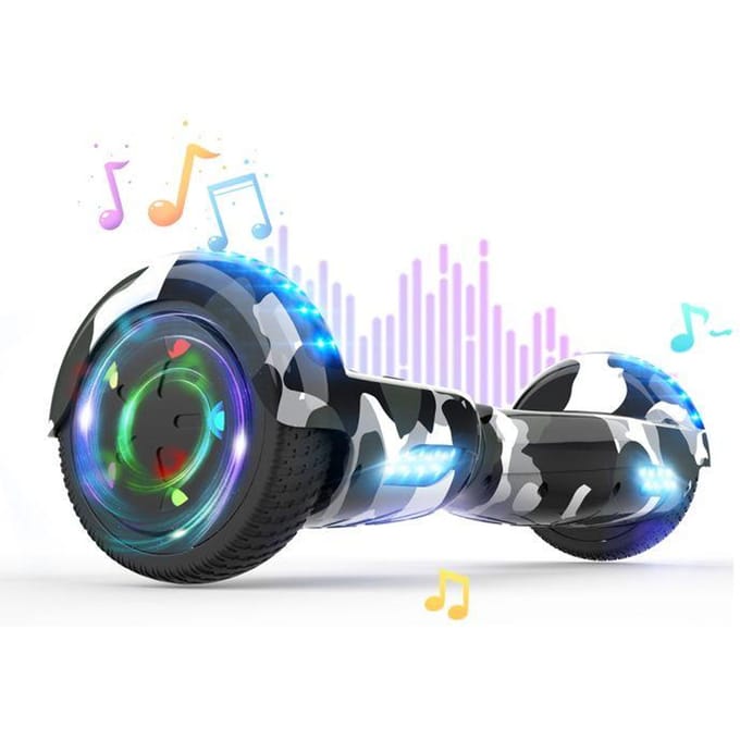 Hoverboard 6.5 Pouces avec Bluetooth et LED - RCB - Cadeau Parfait pour les Enfants Camouflage