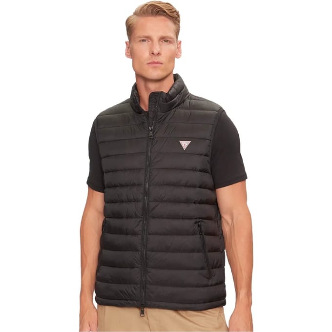 Gewatteerd herenvest Mini Triangle van Guess