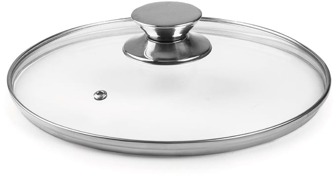 - 971630 - Glazen deksel, roestvrijstalen knop, 30 cm