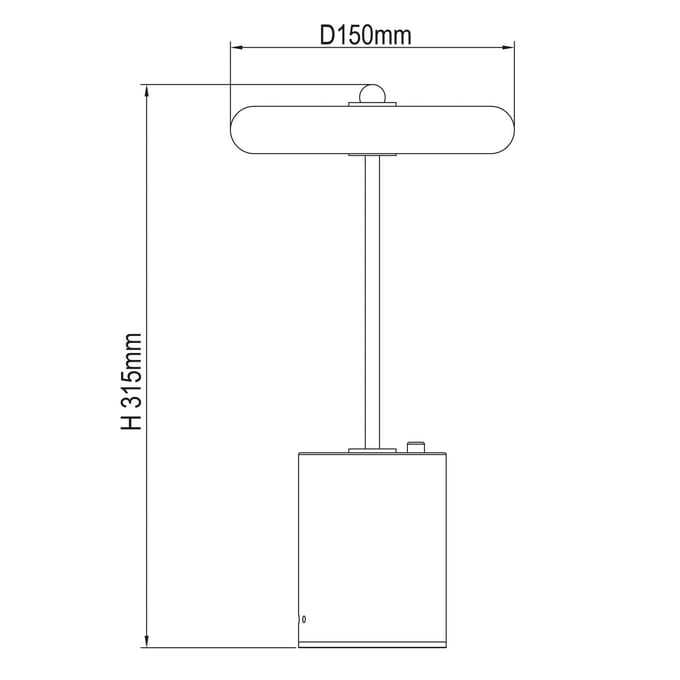 Näve LED tafellamp Seta, accu, cement, kap zwart