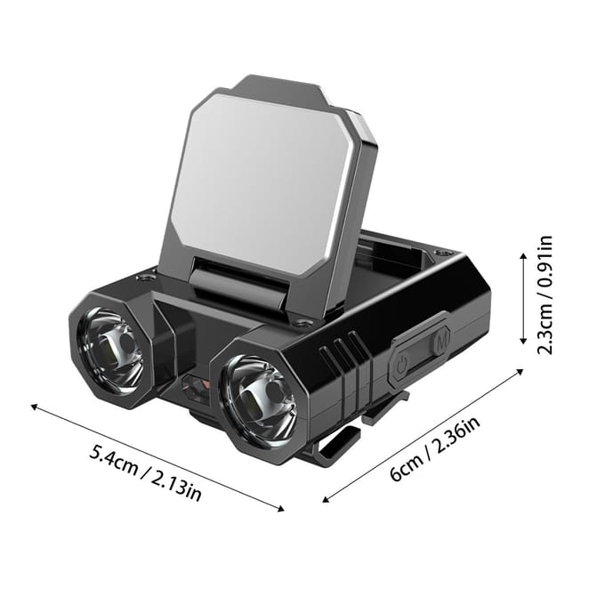 Oplaadbare LED Hoofdlamp Camping Hoofdlamp Intelligente Inductie Petclip Licht Verstelbaar zwart