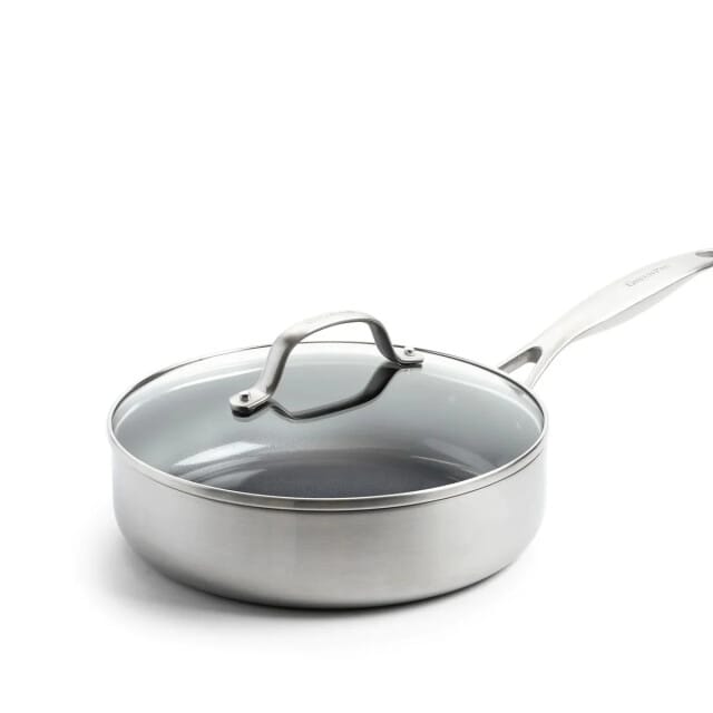 GreenPan Geneva hapjespan 24 cm - met deksel - Tri-ply - PFAS-vrij