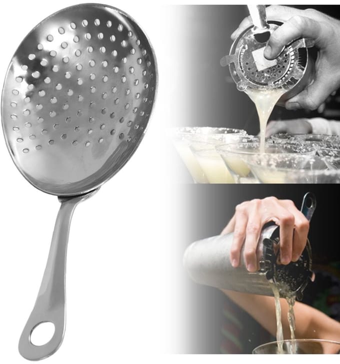 NTH products- Cocktailzeef Julep Stijl - Roestvrij Staal - Barmanhulpmiddel - Filtertool - IJsdrank - Mengtool - Zeef