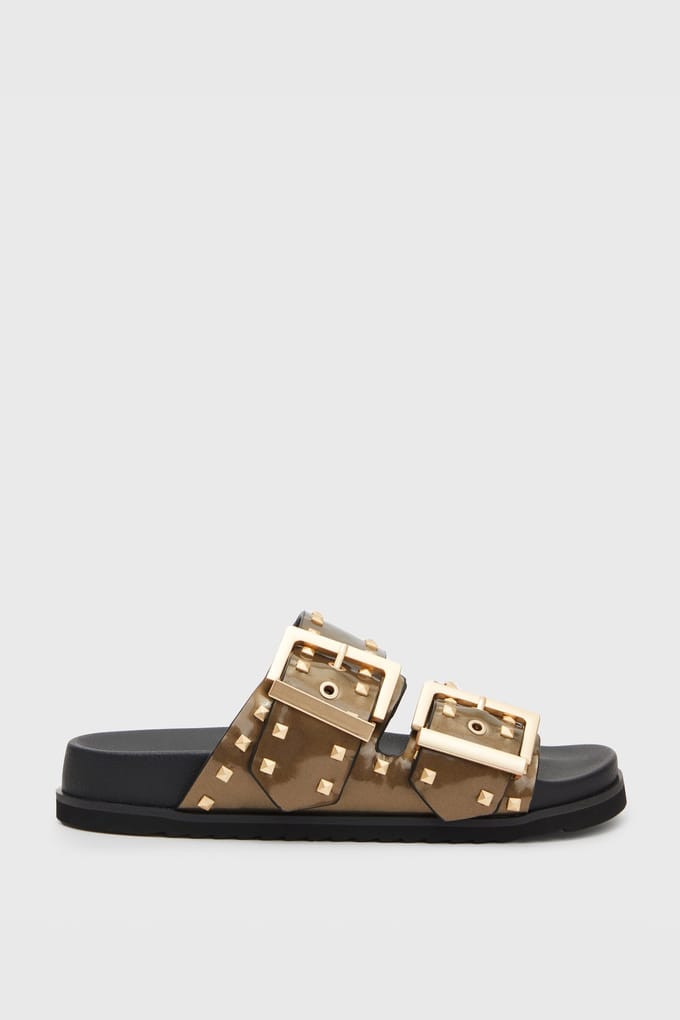 AllSaints Sian Stud Met Sandal Warm Brass Größe: 38 | Sandalen Outlet | Damen | Braun