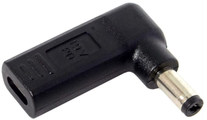 Allecto - USB C naar DC Adapter - 90 Graden Hoek voor Laptop en Tablet - PD Emulator Trigger - 5.5mm x 2.1mm aansluiting - Adapter voor Laptop -