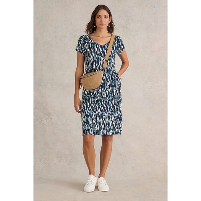 White Stuff Tallie Eco Vero Jersey Dre Navy Größe: 10 REGULAR | Midikleider Outlet | Damen | Blau