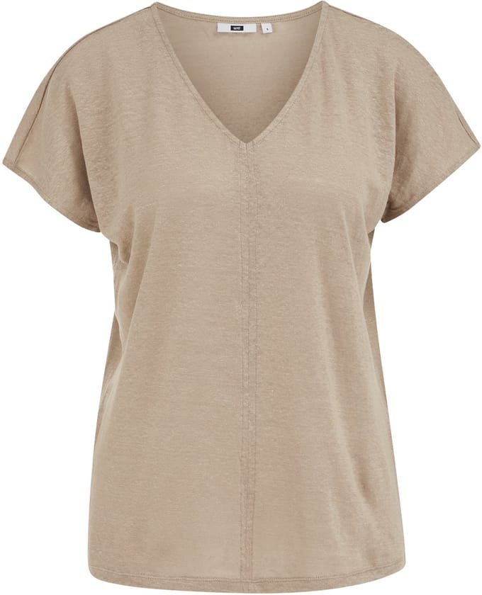 WE Fashion Dames jersey T-shirt van linnen