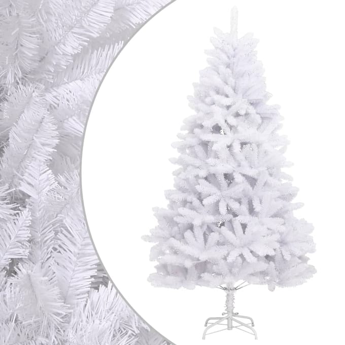 vidaXL - Kunstkerstboom - met - scharnieren - met - standaard - 210 - cm - wit