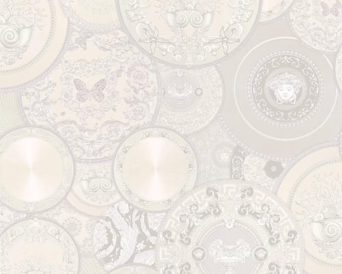 PORSELEINEN BORDEN BEHANG | Design - grijs wit metallic - A.S. Création Versace 3