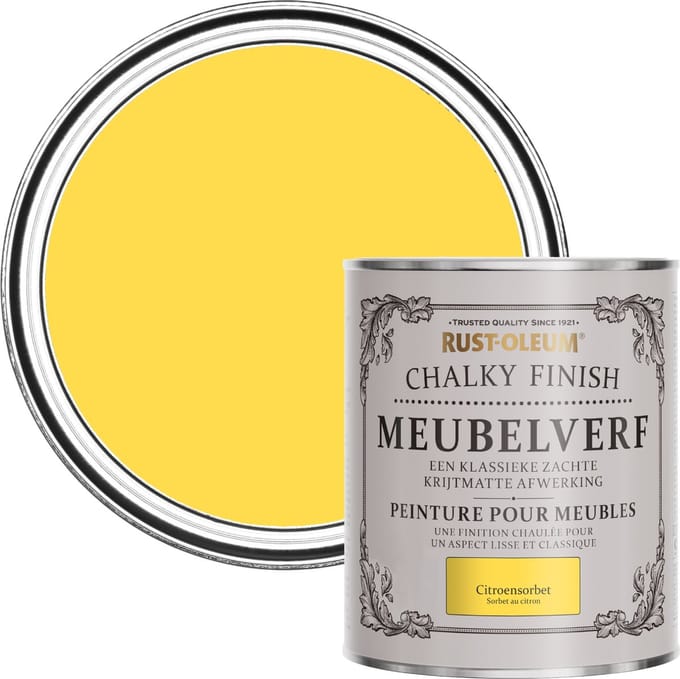 Rust-Oleum Geel Chalky Finish Meubelverf - Citroensorbet 750ml
