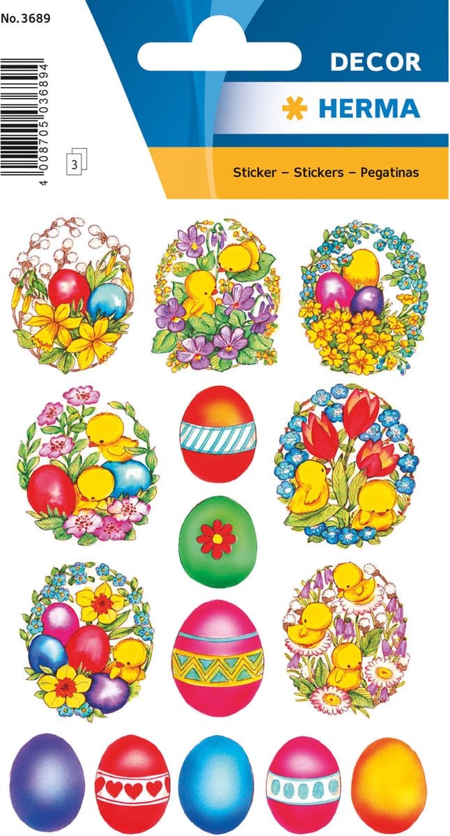 HERMA 3689 Stickers Décor Pasen Bloemen & kuikens