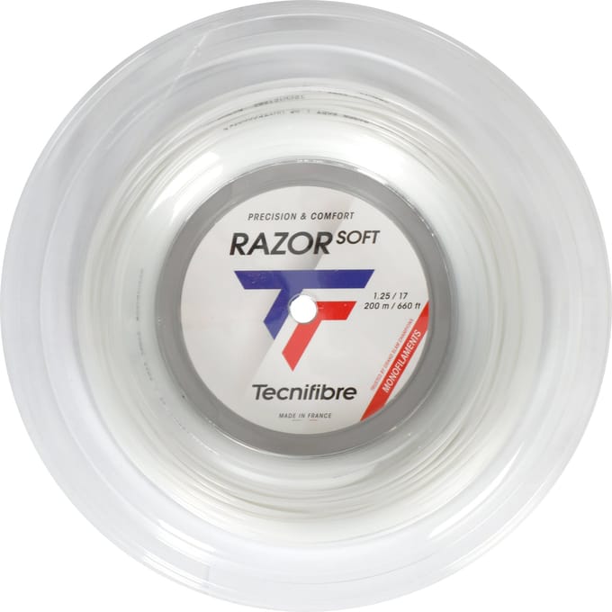 Tecnifibre Razor Soft Rol 200M Tennissnaar Snaar Dikte: 1.25,Kleur: Wit