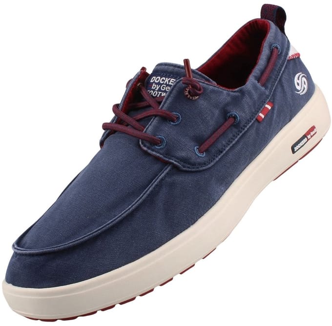Dockers heren mocassin canvas blauw