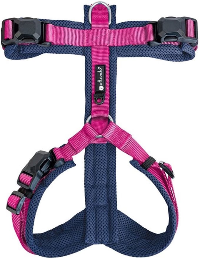 Harness Y-Comfort Navy-Fuchsia met magnetische sluiting - maat L 56 – 82 cm