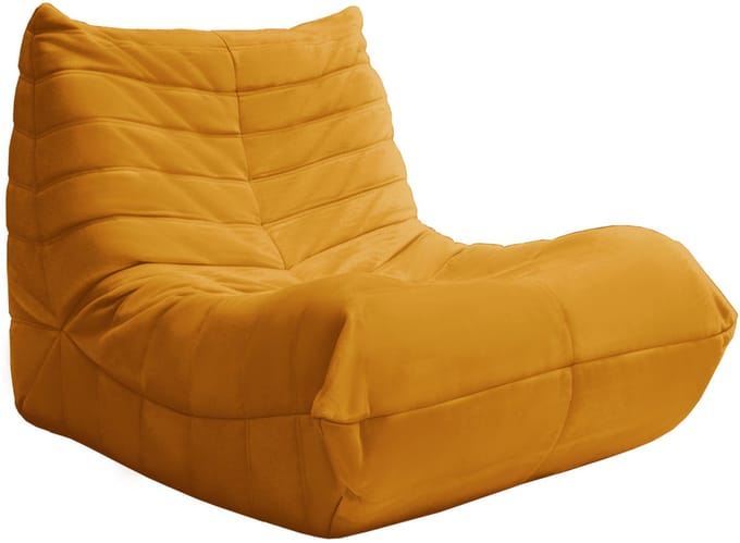 Gele Vloerstoel - Flanellen Lazy Sofa - Ergonomisch Ontwerp - Geel - 100x90x70 cm