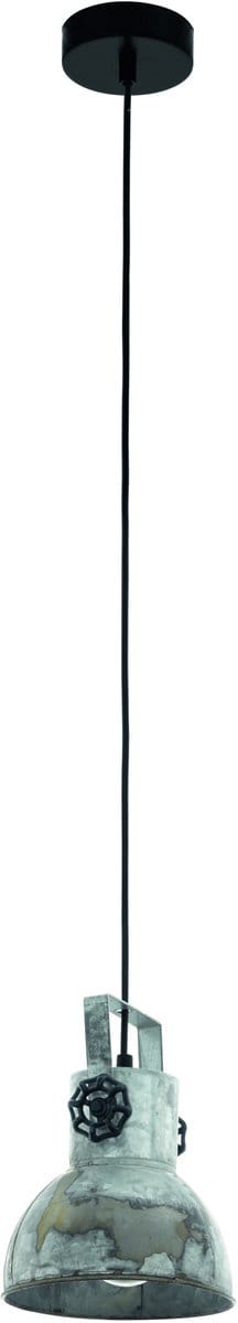 EGLO Barnstaple - hanglamp - E27 - 1-lichts - zwart/oud-zink-look