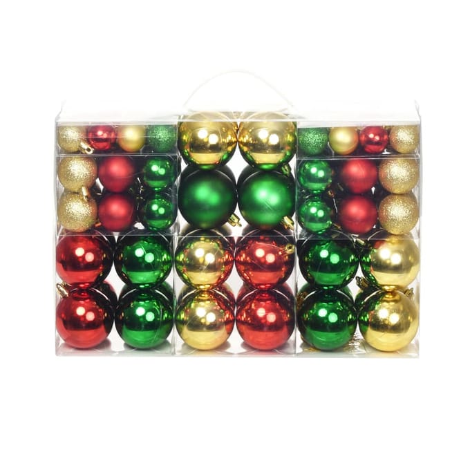 vidaXL - Kerstballen - 100 - st - rood/goudkleurig/groen