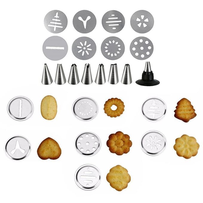 Ensemble de pistolet de décoration de crème de gâteau en acier inoxydable, Machine de fabrication de biscuits, moule de buse, outil de cuisson de cuisine noir