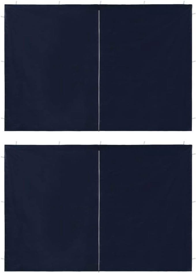 Set van 2 Zijpanelen voor Partytent met Venster en Ritssluiting 300x195 cm Blauw