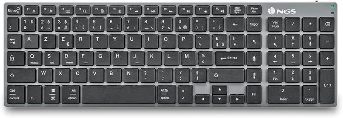 Draadloze toetsenbord Bluetooth 5.0 10m bereik AZERTY zwart