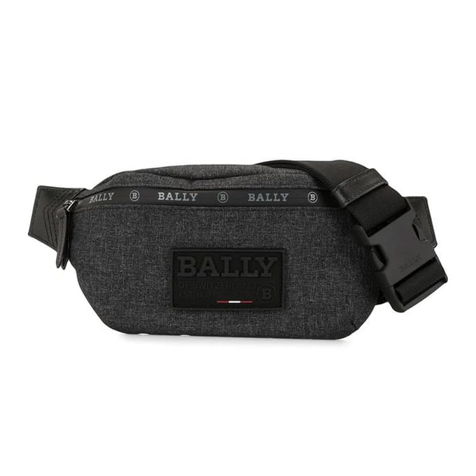 Sac banane Bally Patch Logo Nylon Hommes sacs Noir 6234241 Basic Set (Bag+Dust Bag)
