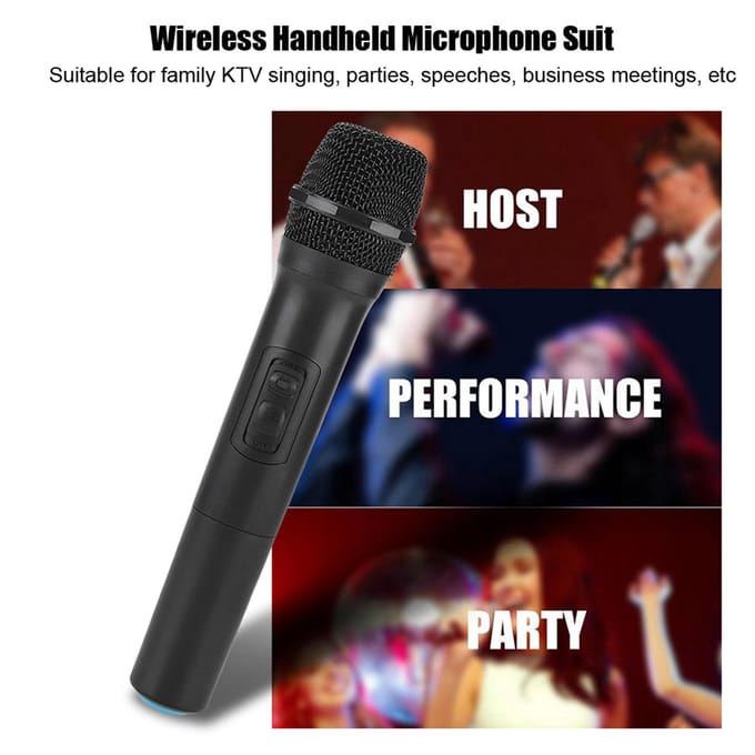 Universele VHF Draadloze Handmicrofoon met Ontvangerantenne voor KaraokeZakelijke Vergadering