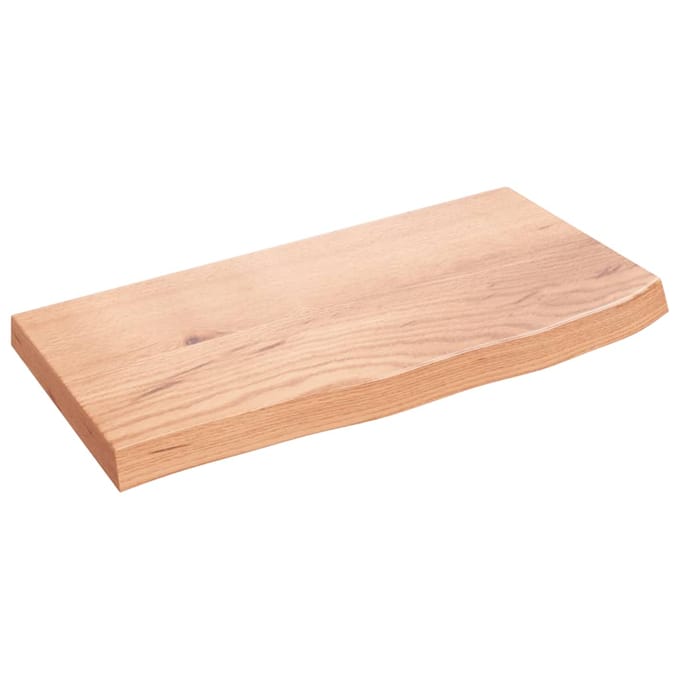 vidaXL - Wastafelblad - 60x30x(2-4) - cm - behandeld - massief - hout - lichtbruin