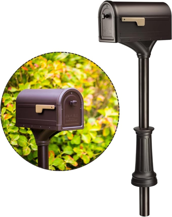 CRLYN® Brievenbus op Paal - Postontvanger Met Standaard - Zwart
