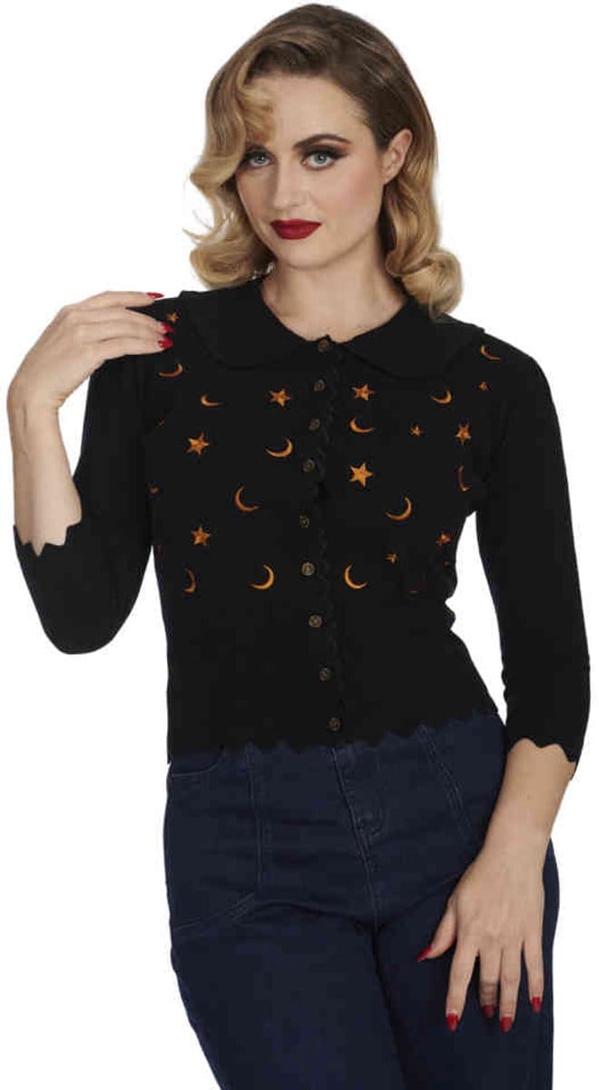 Banned - Half Moon Cardigan - XL - Zwart