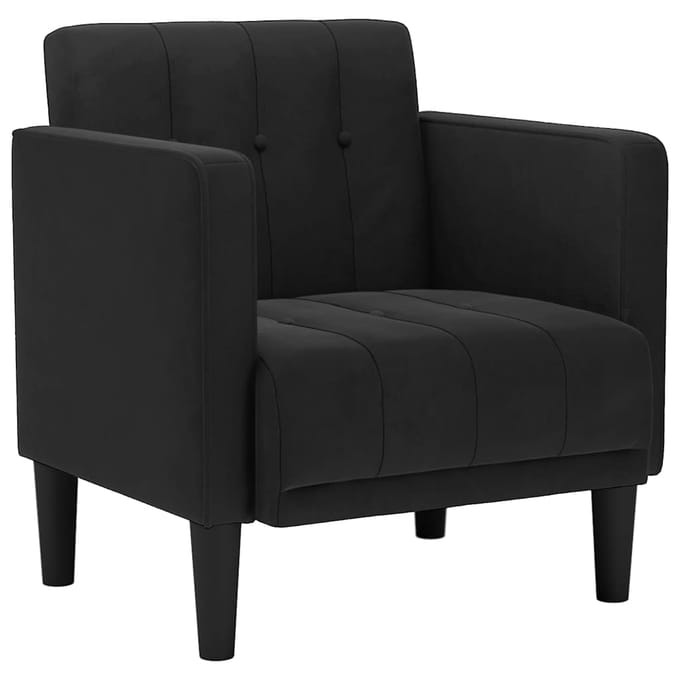 vidaXL - Fauteuil - met - armleuningen - zwart - 53 - cm - fluweel