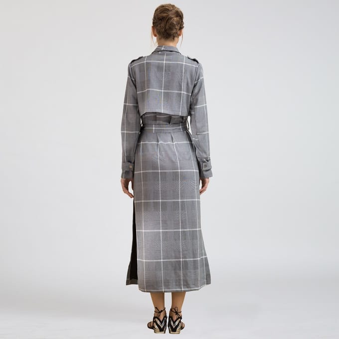 Lange tartan jas