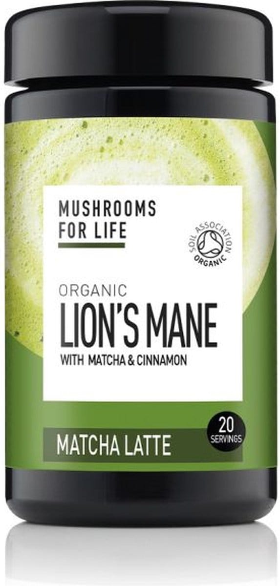 Lion's Mane Matcha Paddenstoelen Latte 1000mg Bio (Mushrooms4Life) 110gr