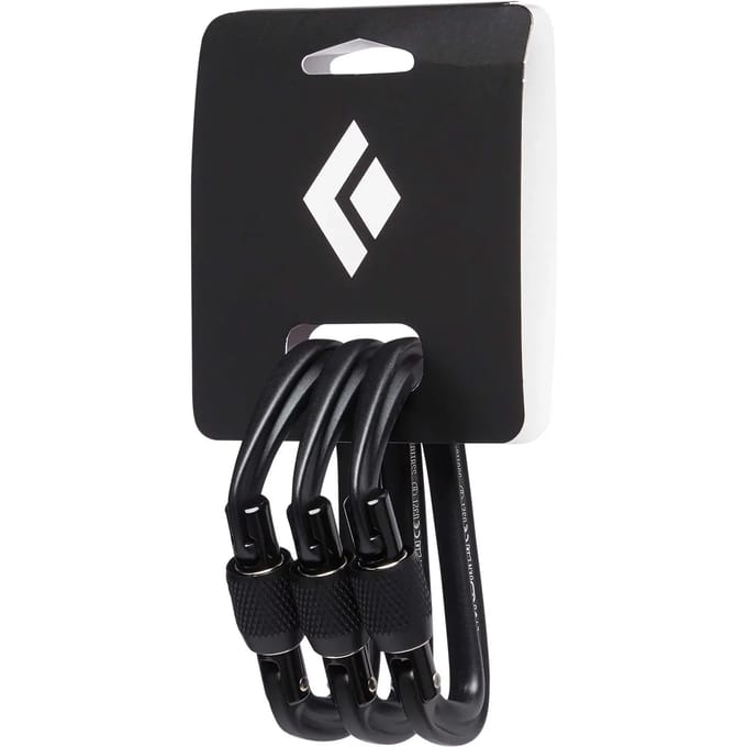 Merkloze Klimkarabiners met Schroefsluiting - Zwart (3 Stuks)