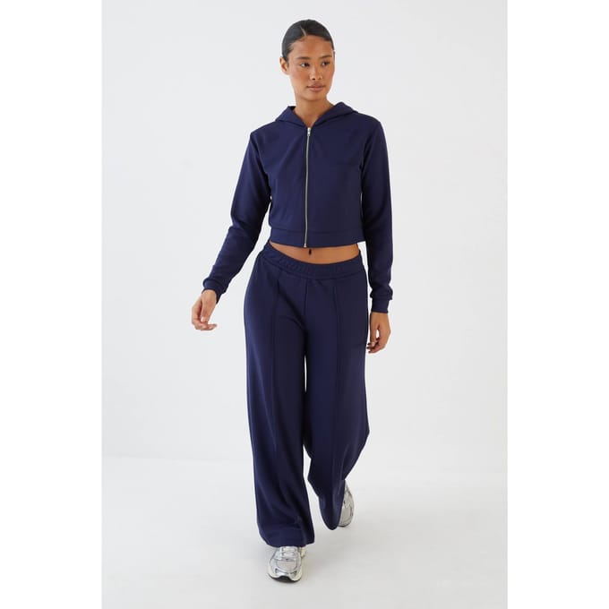 Dames Dsgn Studio Superzachte Wijde Pijpenbroek | Marineblauw | Maat: Medium