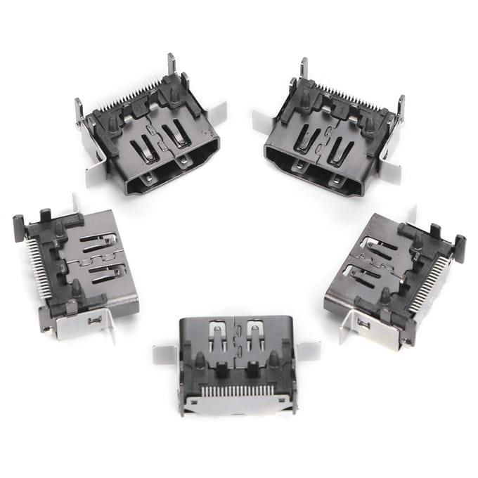 5 Stuks 1080P HDMI Game Console Socket Interface Connector Poort Vervanging voor Xbox One X gray