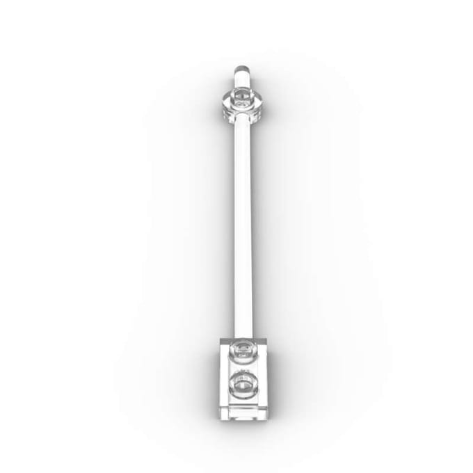 MOC 10 STUKS 99784 Staaf 12L Met 1 x 2 Plaat Einde Holle Studs Bouwstenen Kit 42445 Plaat Bakstenen Deeltje DOE-HET- white