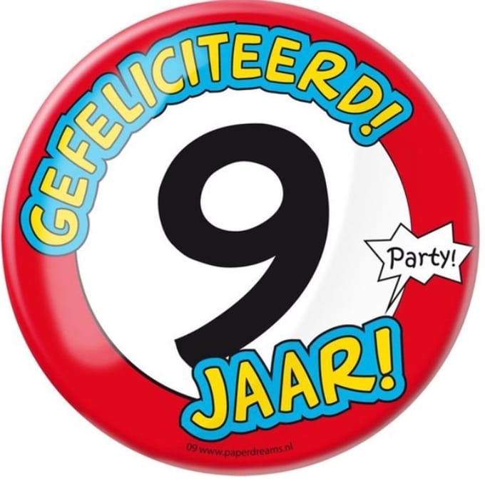 Paperdreams - Button XL - 9 Jaar