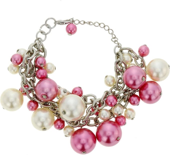 Behave - Armband - roze en creme parels - feestelijk stijlaccent