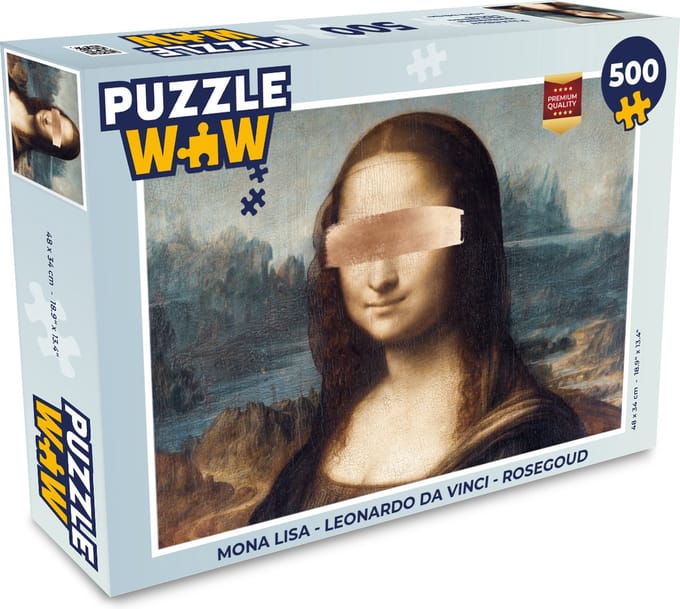 Puzzel Mona Lisa - Leonardo da Vinci - Rosegoud - Legpuzzel - Puzzel 500 stukjes