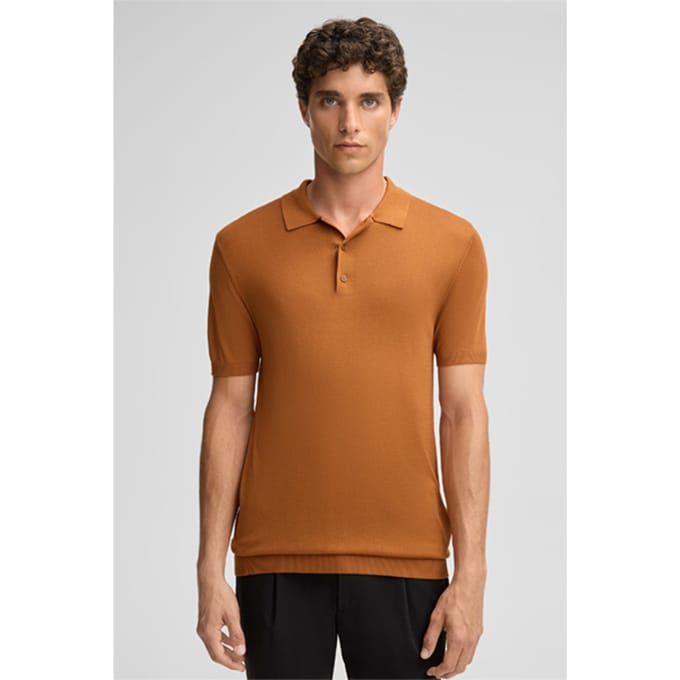 Gebreid poloshirt Vadim, oker