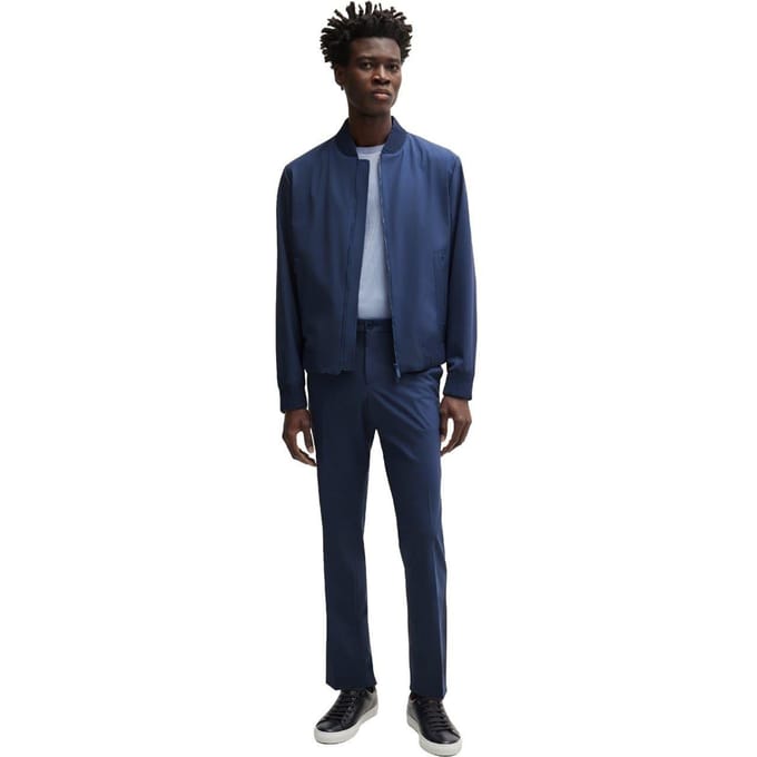 Boss Heren Zip Pocket Regular Bomberjack (Marineblauw)