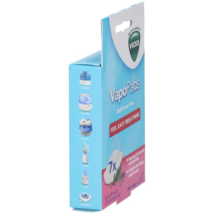 Vicks Pediatric Comforting VapoPads Rozemarijn & Lavendel 7 Compressen