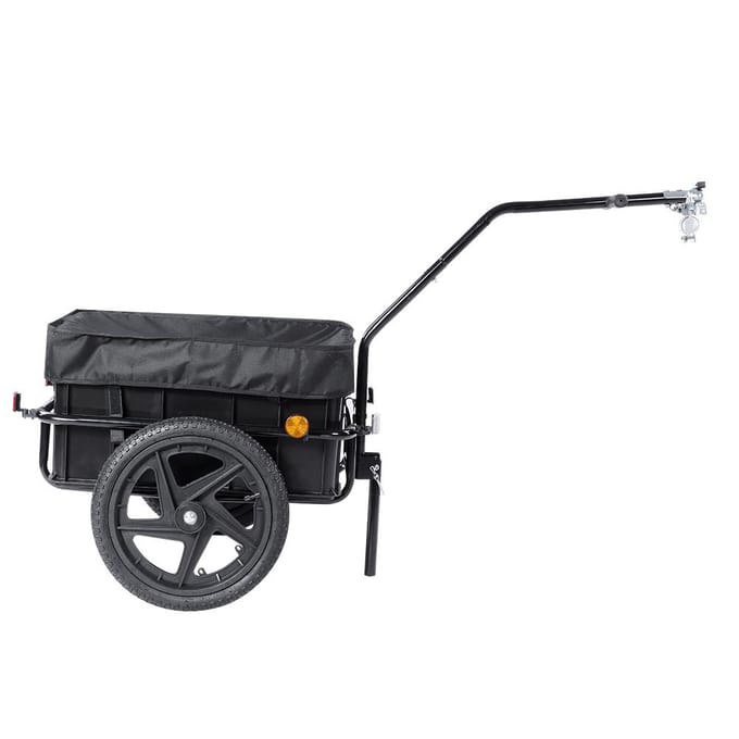 Remorque à Bagages 70L pour Vélo Chariot à Main avec Poignée et Housse gray
