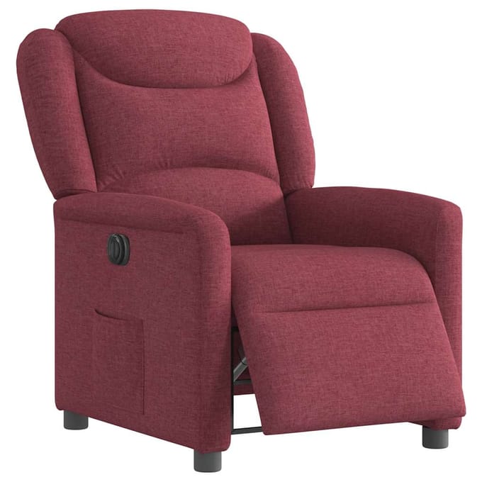 vidaXL - Fauteuil - verstelbaar - elektrisch - stof - wijnrood