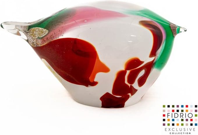 Design Beeld Birdy MAX - Fidrio Mixed colours - glas, mongeblazen H 10 cm