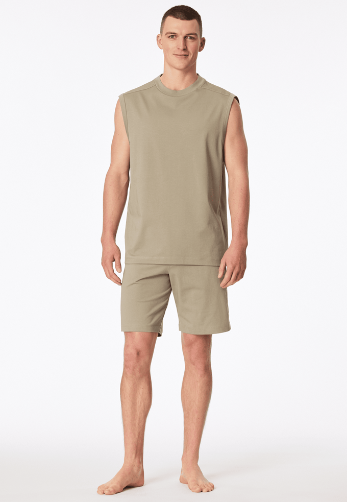 Korte, oversized pyjama zonder mouwen in de kleur jade - Modern Nightwear 48