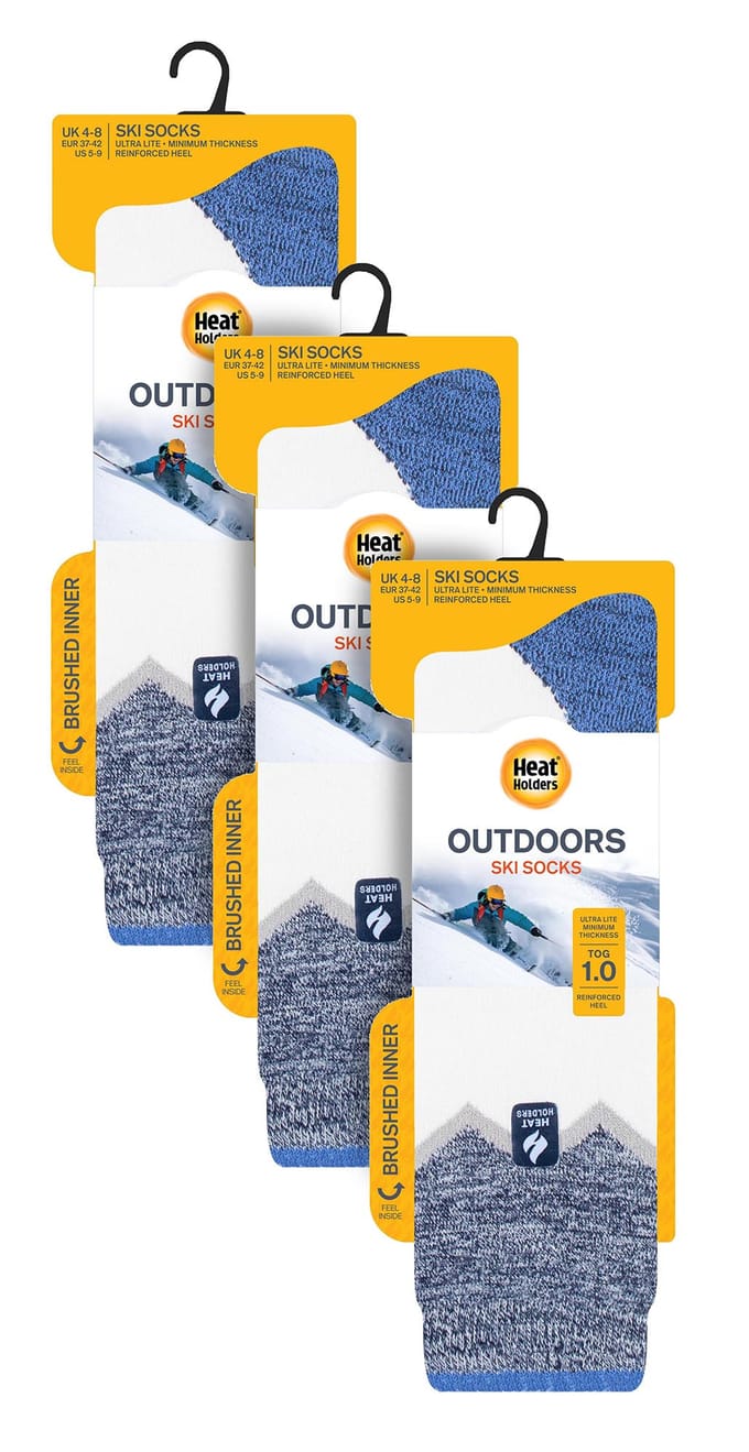 Heat Holders - 3 paar Ultra Lite dames skisokken - Cream Zig Zag