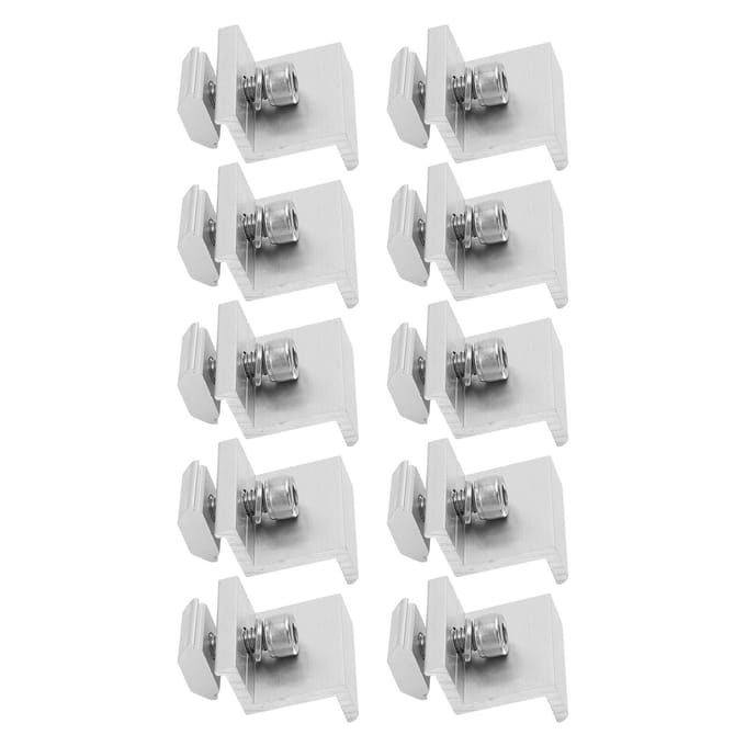 10 STUKS Zonnepaneelmontage Z Beugel Aluminiumlegering Persblok PV Paneel Rail Einde Aardingsklemmen 30mm white