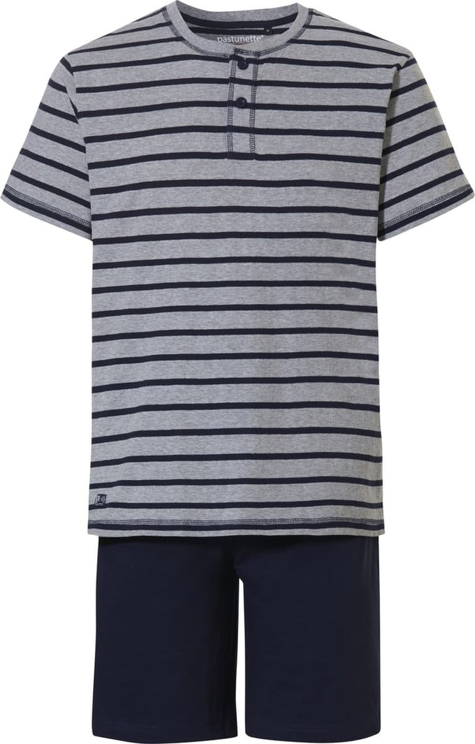Heren Shortama Pastunette - Katoen - Grijs/Blauw - Maat S