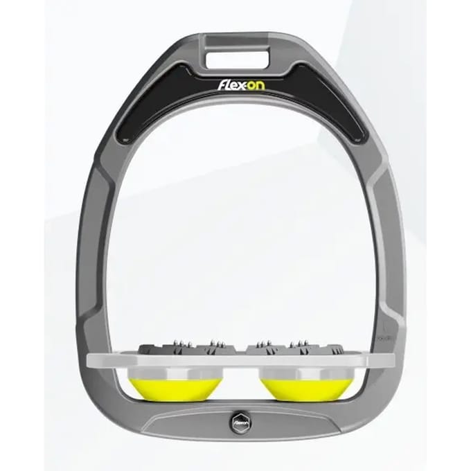 Platte Ultra Grip Aluminium/Grijs/Geel Stijgbeugels Flex-On Green Composite